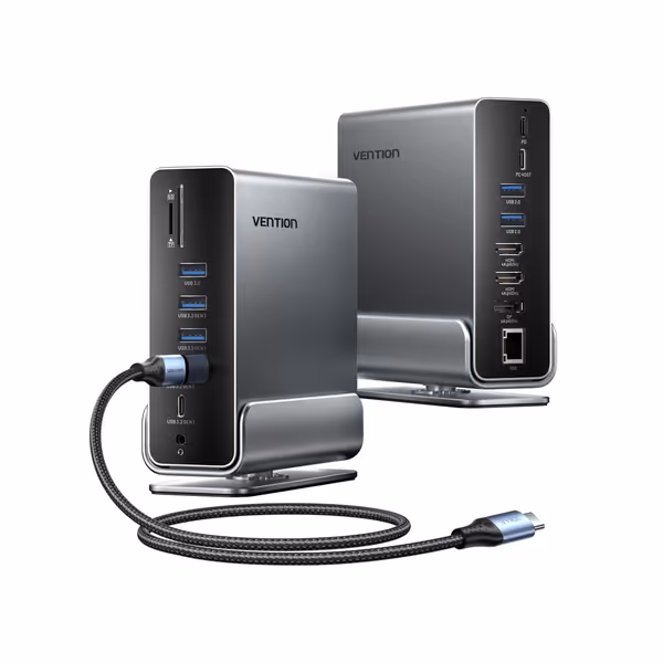 VENTION 15-in-1 Rotating Triple Monitor Docking Station